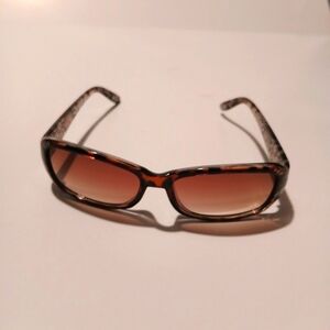 9 West Brand Ladies Sunglasses With Floral Etching. With Eyeglass Case.